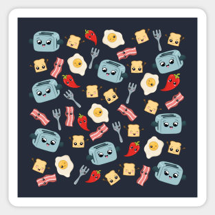 Kawaii Breakfast Pattern Sticker